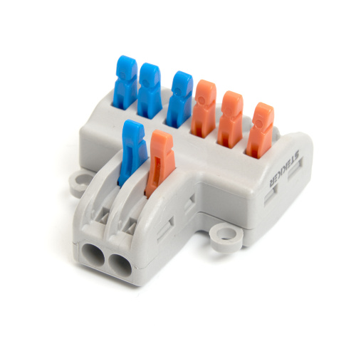 Клемма монтажная д/ подкл. фазн. проводников STEKKER, LD222-426, 2 контактные группы, 1ввод,3вывода на полюс (DIY упак 2 шт) фото 5