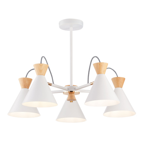 SLE125102-05 Светильник потолочный Белый, Золотистый/Белый, Светлое дерево E14 5*40W MODICA фото 5