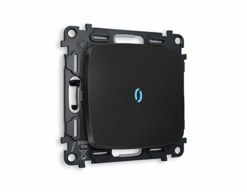 Комплект механизма 1-кл выключателя AMBRELLA VOLT с подсветкой 10000K OMEGA Черный матовый QUANT (OP8020, VM101, G17B) MO802020