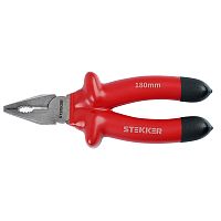Плоскогубцы комбинированные диэлектрические STEKKER,  180мм, PLE1-180-S