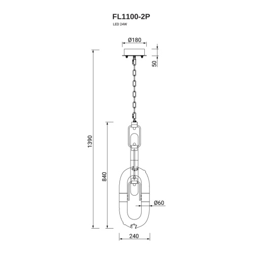 Подвесной светильник Anelli FL1100-2P фото 2
