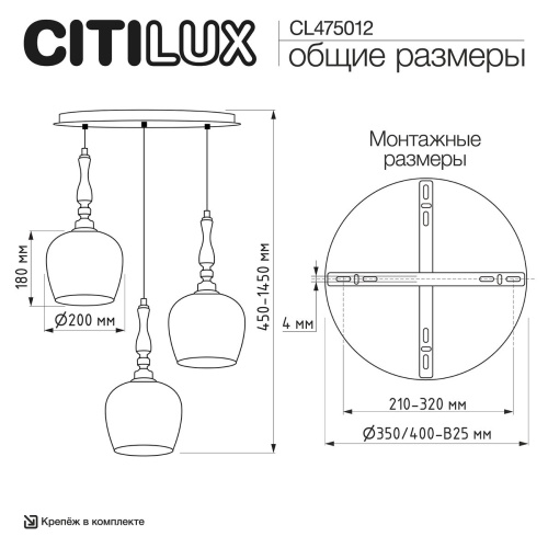 Подвесной светильник Citilux Nort CL475012 фото 4