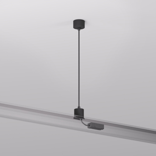 TR2124-BK Подвод питания для подвесного монтажа трека SMART BASE, АС 220-240V, IP20, 5м, черный, алюминий фото 3