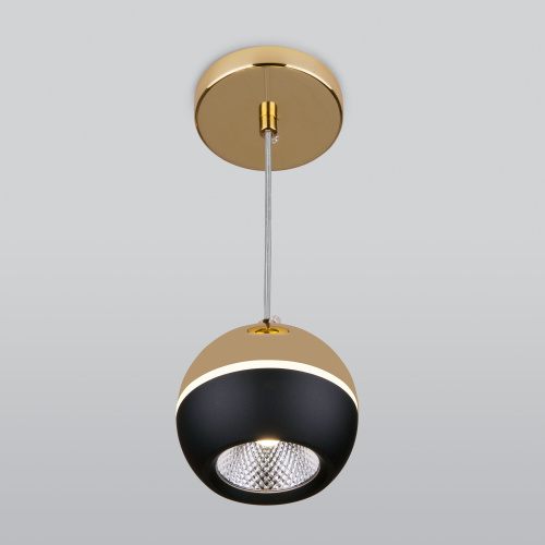 Подвесной светодиодный светильник DLS023 9W 4200K черный/золото фото 2