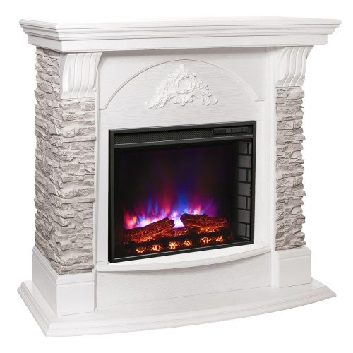 Каминокомплект ATHENA/АТЛАНТА GR Белый дуб с очагом Электроочаг RICH/РИЧ 25.5