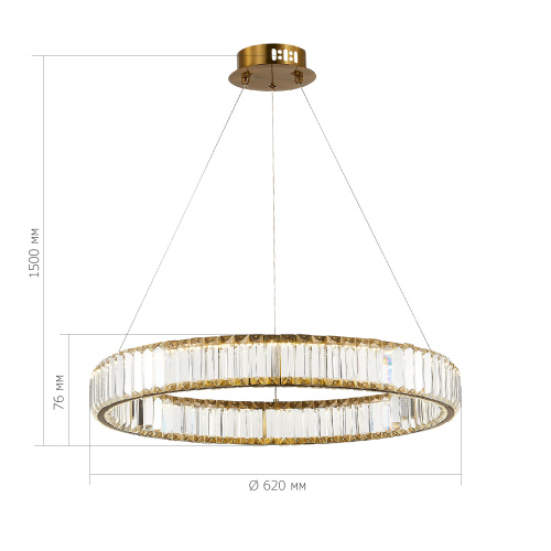 SL1622.363.01 Люстра подвесная ST-Luce Латунь/Прозрачный LED 1*40W 4000K TIVOLI фото 3