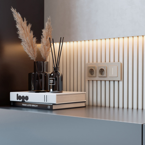 Рамка из стекла на 3 поста Senso шампань soft-touch W0033111 фото 2 Рамка из стекла на 3 поста Senso шампань soft-touch W0033111 фото 2