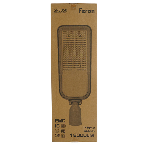 Светодиодный уличный консольный светильник Feron SP3050 150W 5000K 230V, серый фото 9