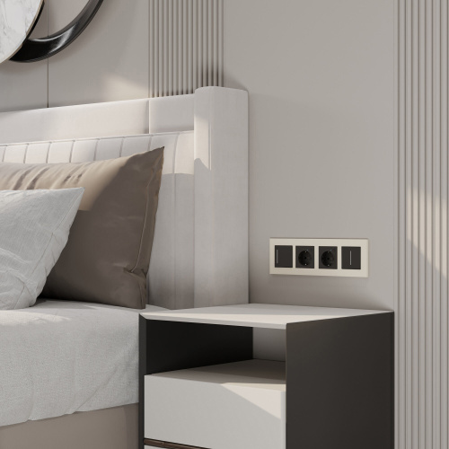 Рамка из поликарбоната на 4 поста Slab айвори софт W0042962 фото 3