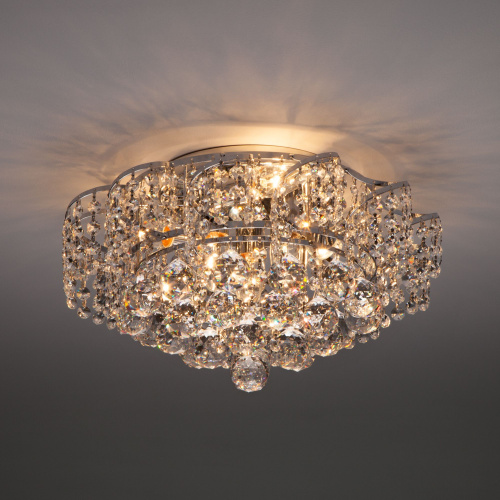 Хрустальная потолочная люстра 16017/6 хром фото 3