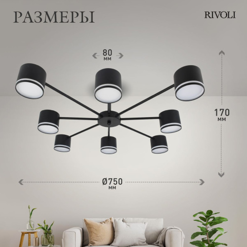 Потолочная люстра Rivoli Rosemary 3189-308 Б0071292 фото 3