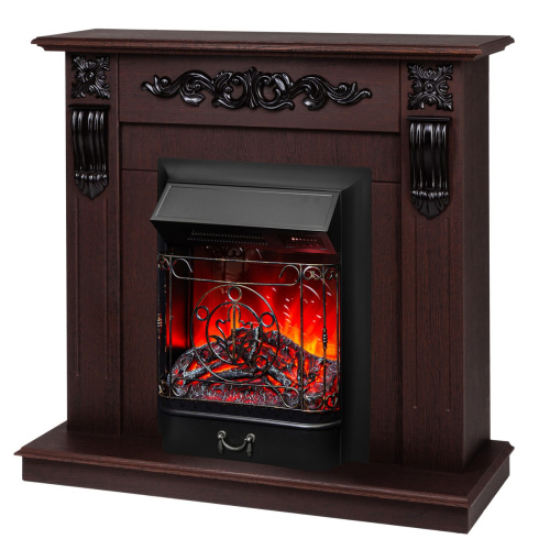 Электрокамин RealFlame Dominica DN орех с очагом Majestic Lux Black RC фото 2