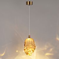 7111/4LA L-VISION ODL25 Подвесной светильник  бронзовый/янтарное стекло/металл IP20 LED 4W 300Лм 3000K 200° 220V GEMME