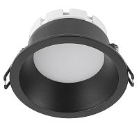 Светильник потолочный встраиваемый, 15W 230V GX53, черный, круг, без лампы, DL512
