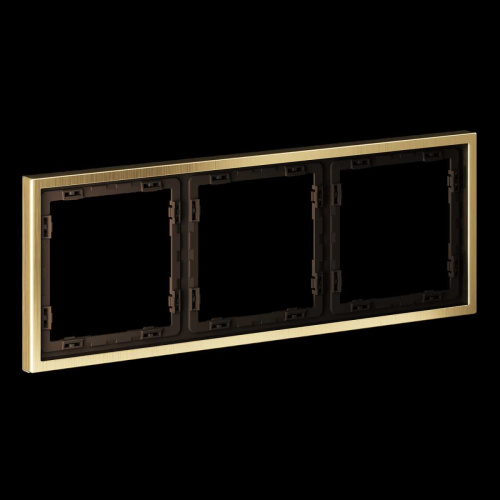 Рамка металлическая на 3 поста, S70 Metal (латунь) Voltum VLSM120309 фото 3 Рамка металлическая на 3 поста, S70 Metal (латунь) Voltum VLSM120309 фото 3