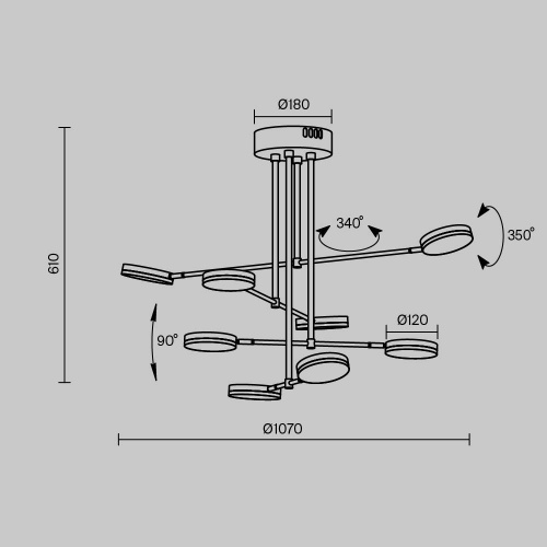 Подвесной светильник Maytoni MOD070PL-L48B3K фото 3 Подвесной светильник Maytoni MOD070PL-L48B3K фото 3