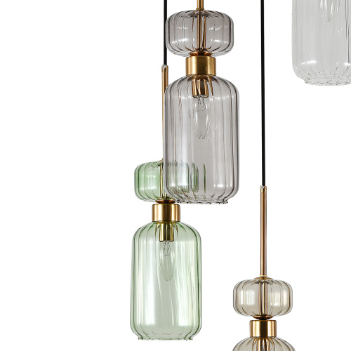 Подвесной светильник Escada 1141/5S E14*60W Clear/Beige/Green/Smoke/Amber фото 2