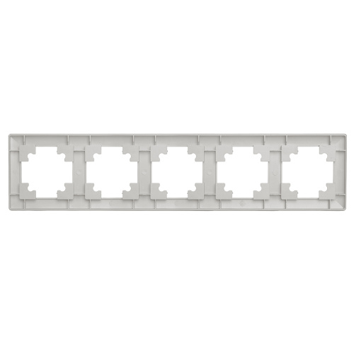 Рамка STEKKER, PFR00-7004-03 4-местная, пластик, серия Катрин, серебро фото 4