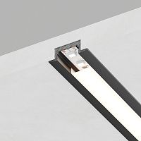 Профиль алюминиевый "встраиваемый" без крепежей, черный, CAB251( в комплекте с матовым экраном, 2 заглушками) FERON