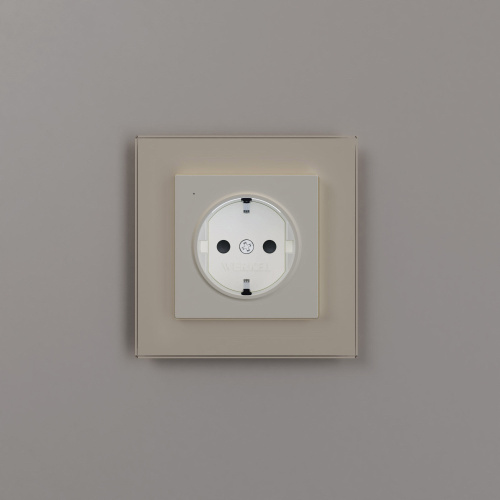 Розетка с подсветкой W (айвори матовый) W1171462 фото 8