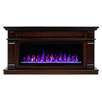 Каминокомплект ISLANDIA/СКАНДИ Античный дуб с очагом Электроочаг SAPHIR/САПФИР 42