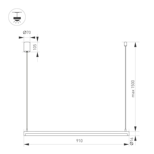 Подвесной светодиодный светильник Arlight SP-Umbra-Hang-H-L900-15W Warm3000 036945 фото 2