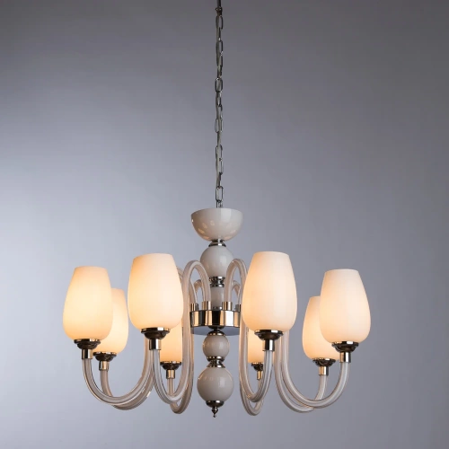 Подвесная люстра Arte Lamp LAVINIA A1404LM-8WH фото 2 Подвесная люстра Arte Lamp LAVINIA A1404LM-8WH фото 2