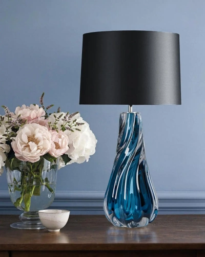 Синяя настольная лампа "Коламбус"