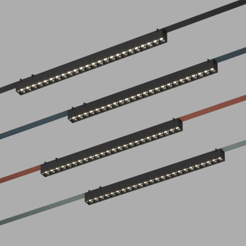 DK5573-BK Cветильник для трека-ремня Belty, серия Grill, со светодиодом, L642*W40*H45мм, 48V DC, 24W, RA90, 24°, 3000K, IP20, черный, алюминий фото 6