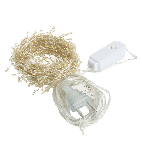 Светодиодная гирлянда Кластер (на проволоке) Feron CL584 линейная 12м 5000К, c питанием от сети 230V, прозрачный шнур