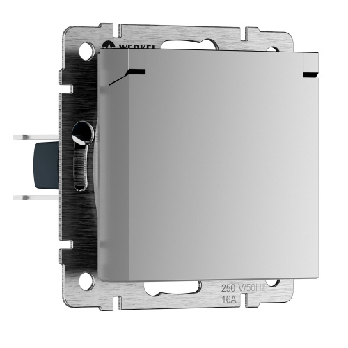 W1171206/ Розетка влагозащ. с зазем. с защит. крышкой и шторками N (серебряный) W1171206 W1171206/ Розетка влагозащ. с зазем. с защит. крышкой и шторками N (серебряный) W1171206