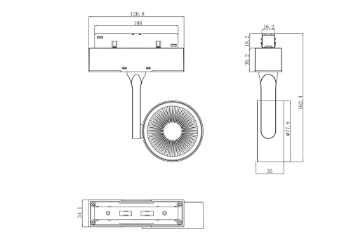 Трековый светильник Technical TR024-2-10B3K фото 2