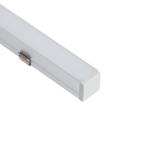 Профиль алюминиевый накладной, 10х10мм, серебро, CAB243 (в комплекте с матовым экраном, 2 заглушками, 4 крепежами) FERON фото 7