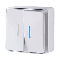 Выключатель двухклавишный с подсветкой Gallant белый W5020101