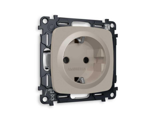 Комплект механизма электрической розетки AMBRELLA VOLT OMEGA Серо-бежевый матовый с/з на винтовых зажимах QUANT (OP3660, VM141) MO366010 Комплект механизма электрической розетки AMBRELLA VOLT OMEGA Серо-бежевый матовый с/з на винтовых зажимах QUANT (OP3660, VM141) MO366010
