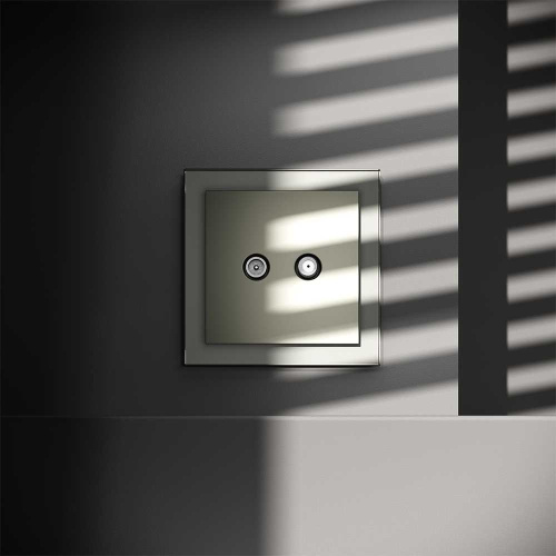 Розетка телевизионнная встраиваемая Voltum S70 оконечная TV+SAT, (сталь) VLS060405 фото 2