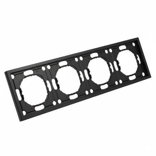 Рамка STEKKER, PFR00-5004-05 4-местная, серия Эмили, черный уголь, soft touch фото 3