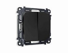 Комплект механизма 2-кл выключателя AMBRELLA VOLT OMEGA Черный матовый QUANT (OP8030, VM115) MO803010