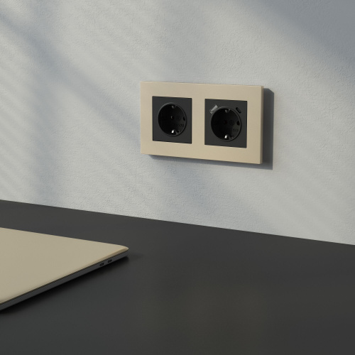 W0022911/ Рамка на 2 поста Slab (шампань софт) W0022911 фото 3 W0022911/ Рамка на 2 поста Slab (шампань софт) W0022911 фото 3