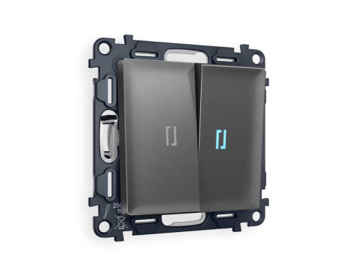 Комплект механизма 2-кл выключателя AMBRELLA VOLT с подсветкой 10000K ALFA Антрацит серый QUANT (AP6540, VM115, G17B) MA654020 Комплект механизма 2-кл выключателя AMBRELLA VOLT с подсветкой 10000K ALFA Антрацит серый QUANT (AP6540, VM115, G17B) MA654020