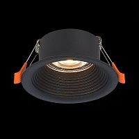 ST202.408.01 Св-к встр. Черный GU10 1*50W  D89xH40 220V Без ламп Встраиваемые светильники