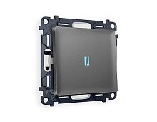 Комплект механизма 1-кл проходного выключателя AMBRELLA VOLT с подсветкой 10000K ALFA Антрацит серый QUANT (AP6520, VM105, G29B) MA652040