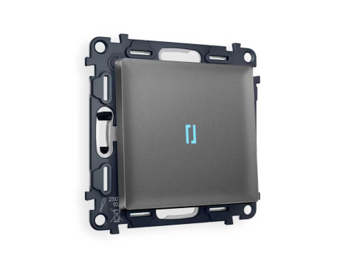 Комплект механизма 1-кл выключателя AMBRELLA VOLT с подсветкой 10000K ALFA Антрацит серый QUANT (AP6520, VM101, G17B) MA652020 Комплект механизма 1-кл выключателя AMBRELLA VOLT с подсветкой 10000K ALFA Антрацит серый QUANT (AP6520, VM101, G17B) MA652020