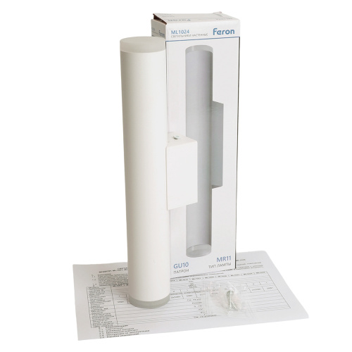 Светильник Feron ML1024 настенный под лампу 2*GU10, белый фото 4