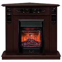 Электрокамин RealFlame Dominica Corner DN орех с очагом Majestic Lux Black RC