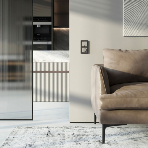 Выключатель двухклавишный с подсветкой (дымчатый) W1220104 фото 4