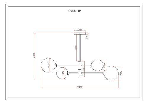 Светильник подвесной Moderli V10837-4P Molecule фото 5 Светильник подвесной Moderli V10837-4P Molecule фото 5