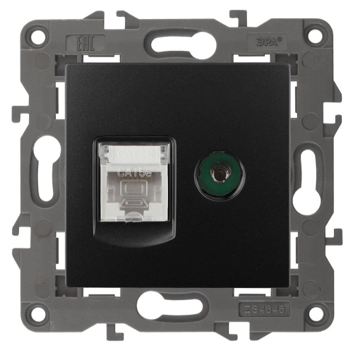 Розетка комбинированная RJ45+TV ЭРА Elegance 14-3110-05 Б0034318 Розетка комбинированная RJ45+TV ЭРА Elegance 14-3110-05 Б0034318