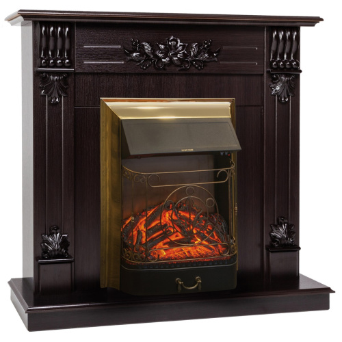 Электрокамин RealFlame Ottawa DN венге премиум с очагом Majestic Lux Brass фото 2