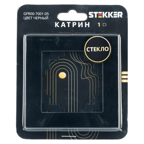 Рамка 1-местная, стекло, STEKKER GFR00-7001-05, серия Катрин, черный фото 3